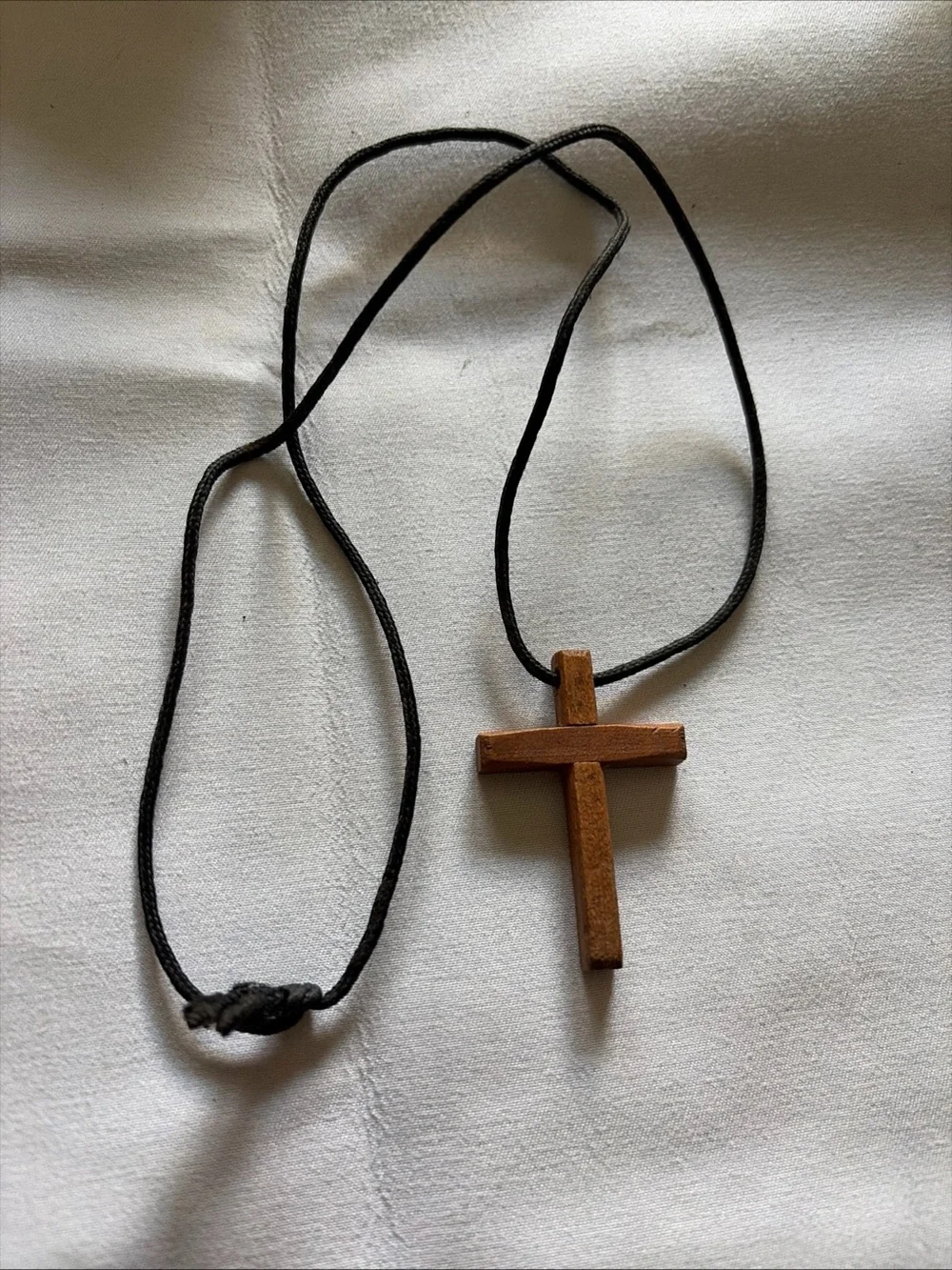 Wooden Cross Pendant Necklace for Men - Brown